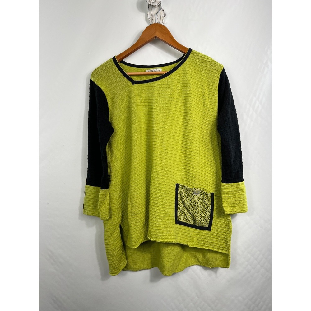 Margaret Winters‎ Size M Top Art Colorful Pocket Long Sleeve Lagenlook Modest